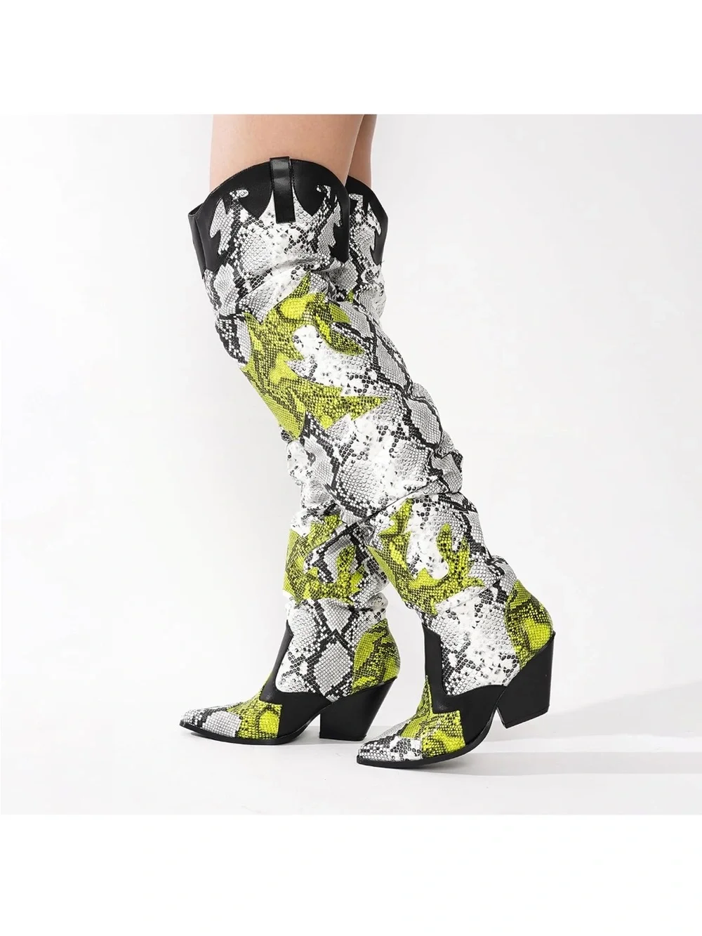 Cape Robbin Snake Print Reptile Leg Sleeve in Yellow and Black